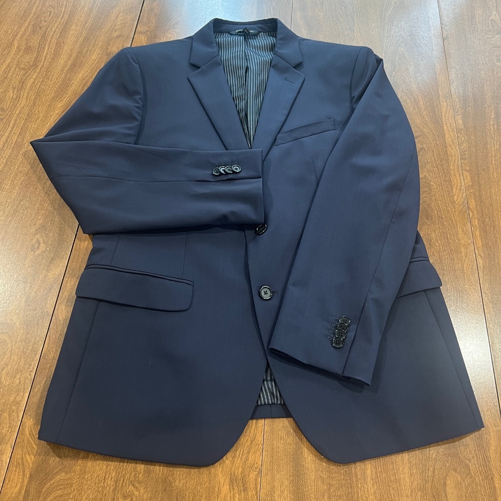 Banana Republic Slim Fit Blazer 42S Navy Marzotto Super 120s Wool Italian Fabric
